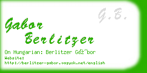 gabor berlitzer business card